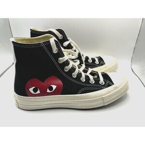 Converse x CDG Comme des Garçons Play Chuck 70 Hi Black Sneakers Size 5 Men/7 Wo
